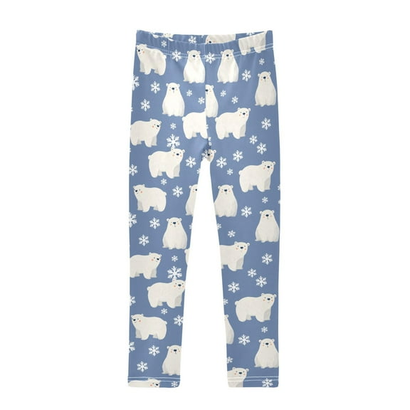 joogoo Girls' Leggings Bear with Snow Yoga Pants 6T