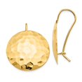 thumbnail image 3 of 14K Yellow Gold Hammered Circle Earrings, 3 of 5