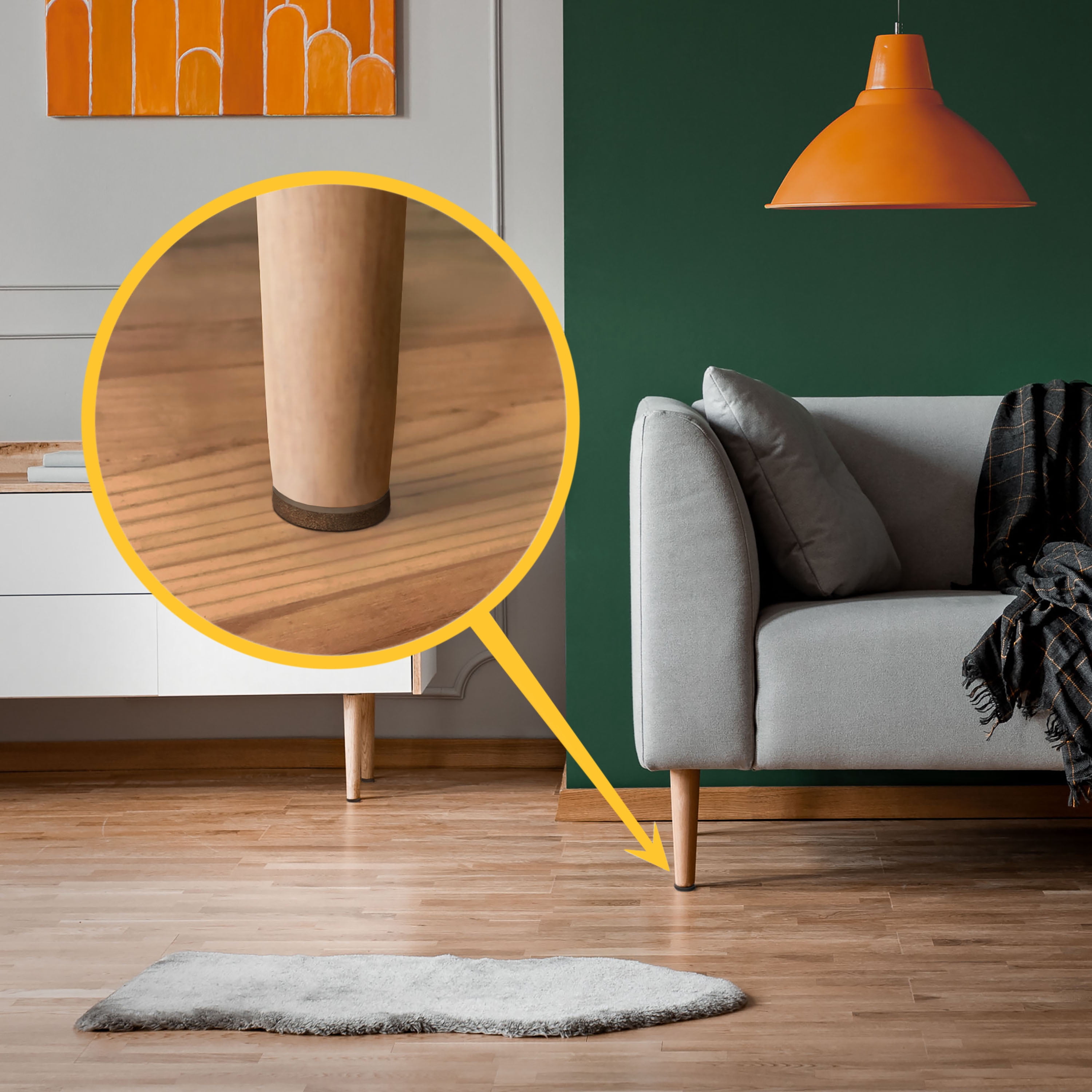 Super Sliders 1-Inch Round Self-Stick Felt Furniture Pads for Hardwood, Brown, 60 Pack