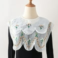 thumbnail image 2 of Camicover Embroidery Detachable Dickey Collar Half Shirt Blouse Collar Fake Collar for Women Girl, 2 of 8