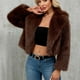 thumbnail image 5 of Chaqueta de abrigo cálida para mujer, de invierno, lisa, con cuello vuelto, 5 of 8
