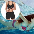 thumbnail image 3 of Yuarrent Traje de baño de mujer con cordón de Color sólido inalámbrico acolchado conjunto de baño de verano traje de baño de poliéster Traje de baño Negro M, 3 of 6