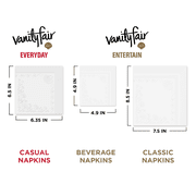 Vanity Fair Everyday Disposable White Napkins, 100 Count