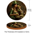 thumbnail image 3 of Saint Patrick's Day 6PCS Round Coasters, Microfiber Leather Drink Coasters Set of 6, 11x11 cm/4.3x4.3 in Coaster for Drinks, Heat Cup Coasters, Table Coasters for Home and Office, 3 of 6
