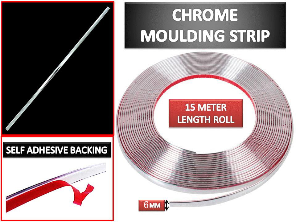 Chrome Strip Molding Self-Adhesive Strips Auto 5 6 8 10 12 15 20 25 30 40 50mm 