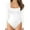 White##1, variant on jsaierl Long Sleeve Bodysuit for Women Black Square Neck Stretchy Sexy Slim Fit Tops Bodysuit One Piece Jumpsuit Shapewear