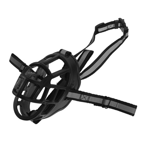 WASHWEPE Bozal Protector Para Mascotas Negro Con Ventilado Y Ajuste Cómodo Para Perros