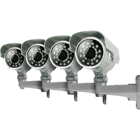 SVAT Four Long Range Night Vision Hi-Res Indoor/Outdoor CCD Cameras with True Color ID and Vandal Resistant Bracket, TWR500-4C