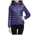 thumbnail image 6 of felwors Women's Ultralight Packable Hooded Down Jacket Puffer Down Coats Dark Blue, XXXXXXL, 6 of 6
