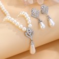 thumbnail image 6 of Yesbay 1 Set Jewelry Set Faux Pearl Earrings Necklace Adjustable Length Decor Polished Prom Party Wedding Party Bride Jewelry, 6 of 6