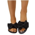thumbnail image 4 of Taylonsss Women's Versatile Plus-Size Fashion Bow Flat Sandals for Spring and Summer Trendy Open-Toe Beach Comfortable Slip-On Everyday Casual Wear, 4 of 9