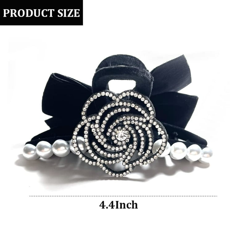 VELVET HAIR CLIPS 2 PK LARGE BLACK VELVET HAIR CLIPS 2 PK LARGE BLACK