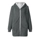 thumbnail image 1 of Abrigo con capucha y cremallera de gran tamaño sólido para mujer Chaquetas de punto Outwear con bolsillo Fridja BV0+4869, 1 of 7