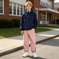 thumbnail image 6 of CONROSES Girls Baggy Cargo Pants Wide Leg Hiking Pants for Girls Trendy Solid Elastic Waist Outdoor Jogger Pants With Pockets, 6 of 9