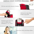 thumbnail image 2 of Mixpresso Single Cup Coffee Maker Compatible With 1.0 & 2.0 Single Cup Pods, Removable 45oz Water Tank, Quick Brewing with Auto Shut-Off, One Touch Function (Red/Black), 2 of 6