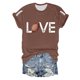 thumbnail image 2 of Blusas de Manga Corta para las Mujeres, Moda Impresa Cuello Redondo Camiseta Superior, Ligero Poliéster Casual, 2 of 3