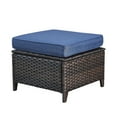 thumbnail image 3 of POCASSY Wicker Patio Lounge Chairs with Ottomans and Cushions, Set of 2, Brown Ratten & Blue Cushions, 3 of 6