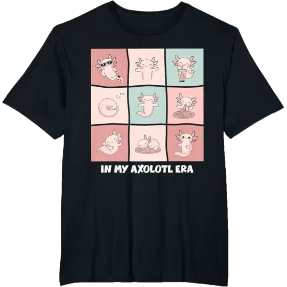 In My Axolotl Era Pastel Kawaii Salamander Trendy Kids Boys Girls Tee T-Shirt up to size 5XL