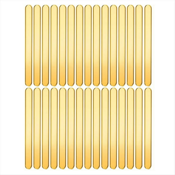 35pcs Gold Acrylic Sticks, Reusable Sticks for Cakesicle Bulk Glitter