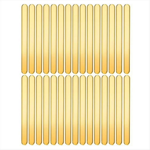 35pcs Gold Acrylic Popsicle Sticks, Reusable Popsicle Sticks for Cakesicle Sticks, Bulk Glitter Popsicle Sticks