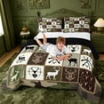 thumbnail image 3 of meiyoeat Jungle Wildlife Moose Queen Comforter Set For Boys Kids,Rustic Farmhouse Hunting Comforter Sets Queen For Men,Black Reversible,3 Pieces, 3 of 7