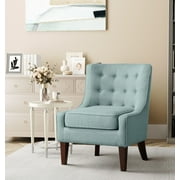 Lifestyle Solutions Mason Transitional Accent Chair, Aqua Fabric