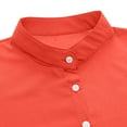 thumbnail image 7 of Jxximdong Button Down Shirts for Women, Summer Solid Color V Neck 3/4 Sleeve Shirts Casual Loose Fit Trendy Tops for Women, Orange Women's Blouses, 7 of 7