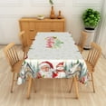 thumbnail image 5 of Nanqianyi Winter Christmas Rectangle Tablecloth 60 x 102 Inch, Santa Claus & Snowman Printed Stain Resistant Table Cloth for Holiday Kitchen Decor, 5 of 9