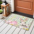thumbnail image 5 of Rectangle Area Rug 2x3ft, Easter Watercolor Floral Bunny Non-Slip Non-Shedding Floor Mat, Spring Flower Egg Green Lattice Washable Sturdy Carpet for Living Room Bedroom Home Decor, 5 of 9