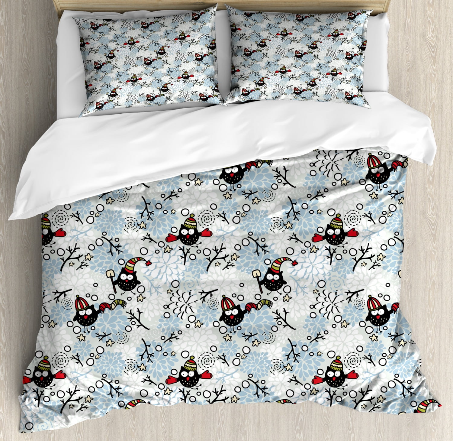Lovable Owls 3-Piece Quilted Bedding Set NCU0VL168