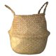 thumbnail image 3 of 22 x 18 x 19 cm, cesta de vientre de pasto marino natural, cesta para la colada, cesta de almacenamiento grande para plantas de interior, 3 of 5