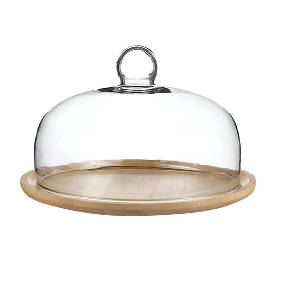 ACDANC Cake Stand with Glass Dome Tableware Fruit Dessert Plate Cake Serving Tray for 10in Cake