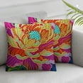 thumbnail image 3 of BANET Colorful Flower Lumbar Throw Pillows Hot Pink Lumbar Throw Pillow Cushion Style Pillow Cover Case for Living Room Set of 2 18x18in, 3 of 7