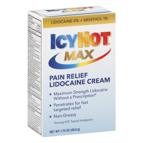 Icy Hot MAX Pain Relief Lidocaine Cream