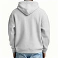 thumbnail image 4 of YNGKMEA Mokaloha Hoodie Mens Waffle Knit Quarter Zip Hooded Sweatshirts Pacificozy Loose Drop Shoulder Oversized Pullover Light Gray M, 4 of 4
