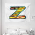thumbnail image 1 of Letter Z Tapestry, Z Letter Celebration First Name of Birthday Girls Boys with Ethnic Ornament Forms, Wall Hanging for Bedroom Living Room Dorm Decor, 80W X 60L Inches, Multicolor, by Ambesonne, 1 of 2