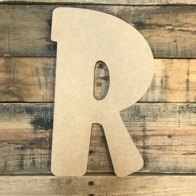 6" x 1/8" Unfinished Wood Letter R, Kid's Zone Blank Font, BuildACross
