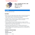 thumbnail image 2 of Relay - Compatible with 1998 - 2002 Toyota Land Cruiser 1999 2000 2001, 2 of 2