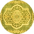 thumbnail image 1 of Ahgly Company Indoor Round Medallion Yellow Traditional Area Rugs, 8' Round, 1 of 4