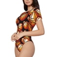 thumbnail image 2 of Daiia Vintage Basketball print Women's Crew Neck Short Sleeve Bodysuit Fashion Tops Fit Casual Basic Extender Bodysuit-Large, 2 of 9