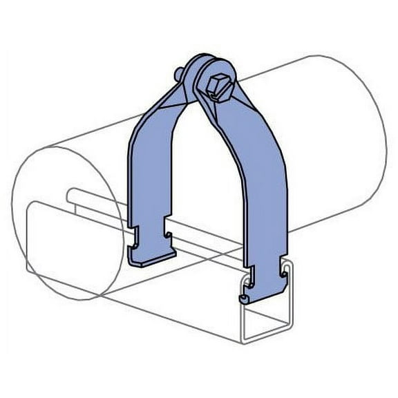 Unistrut P1212-EG, 3/4"", 400 Lb Rated, Steel, 2-Piece, Pipe/Conduit Clamp, 1pc