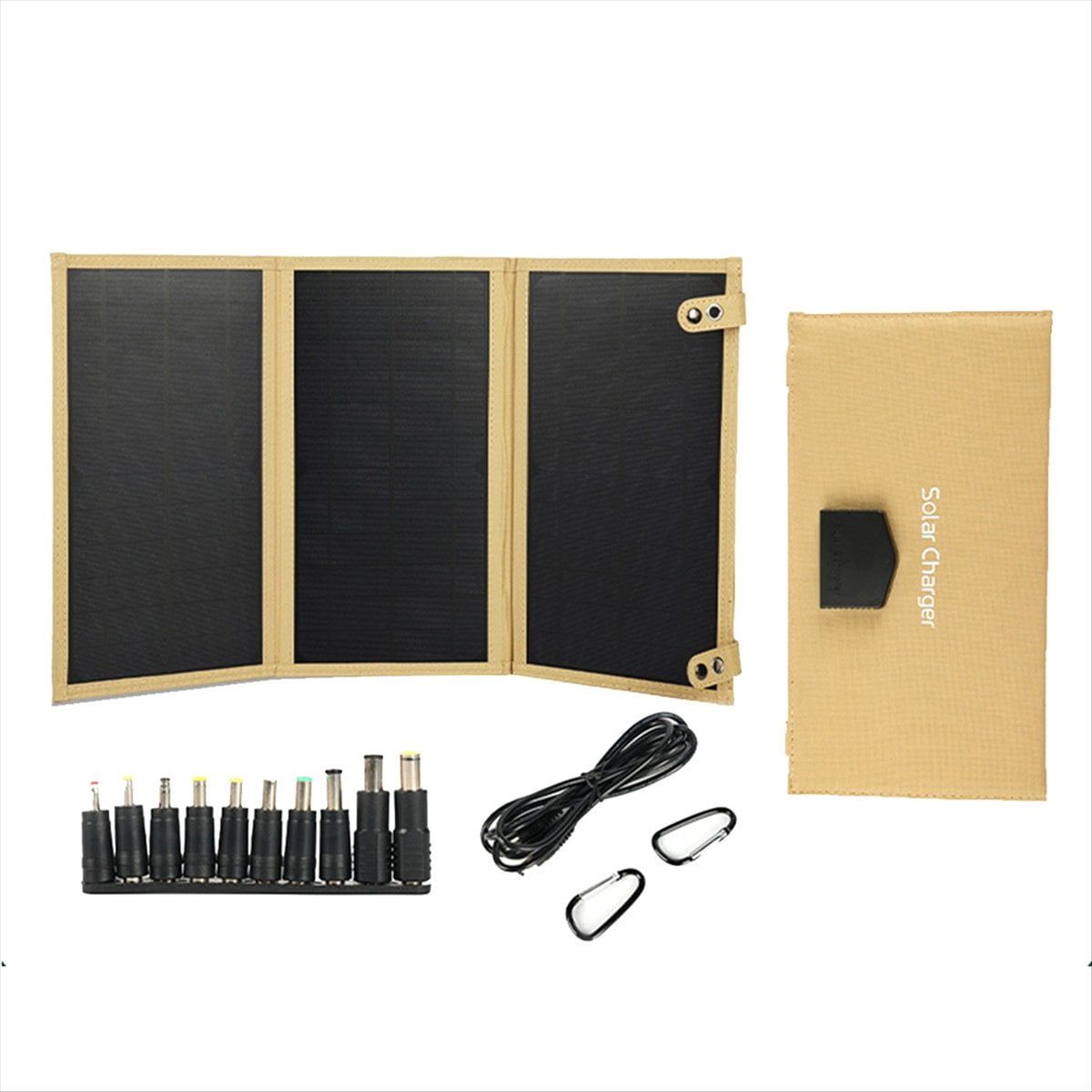 30W 18V Folding Solar Panel Type-C Usb Photovoltaic Charger Outdoor Mobile Phone Fast Charging Mobile Power Bank-Khaki