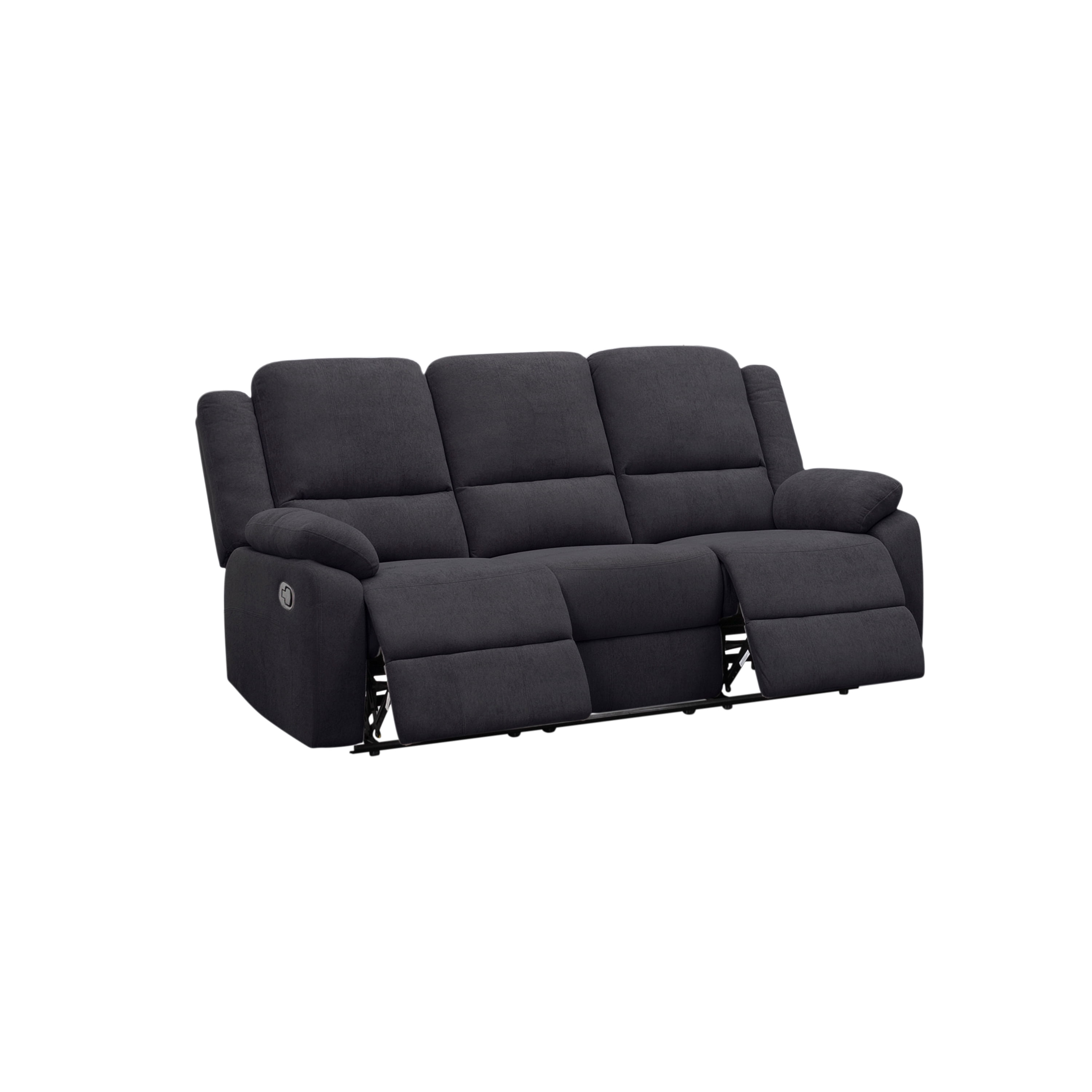 Black 2-Piece Reclining Sofa Set - 3-Seat Couch & Loveseat