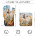 thumbnail image 2 of Watercolor Butterfly Oven Mitts And Pot Holders Sets of 4 Oven Gloves Set Potholders for Kitchen Cooking Baking Grilling Anti Scald Hot Pads And Heat Resistant, 2 of 6