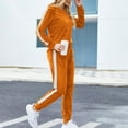 thumbnail image 3 of HAPIMO Women's Velvet Hoodie Tracksuits Pants Sets with Pocket Spring Fashion Clearance Long Sleeve Shirts Girls Blouse Casual Workout Activewear Solid Color Tees Orange, 3 of 7