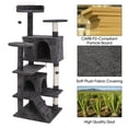 thumbnail image 3 of SuperDeal 55" Cat Tree Tower Double Condo W/Scratching Post Pet Kitty Playhouse, Dark Gray, 3 of 10