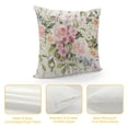 thumbnail image 4 of Heduofu Pink Vintage Decorative Pillow Covers, Pink Flowers and Leaves On Beige Watercolor Floral Double Sided Throw Pillow Covers Sofa Cushion Cover Square 16 Inches White, 4 of 5
