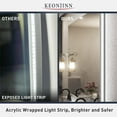 thumbnail image 5 of Keonjinn 36"x36" LED Backlit Mirror with Anti-Fog Dimmable Makeup Wall Mounted Mirror with Light, CRI90 IP54 Waterproof for Bathroom(Horizontal/Vertical), 5 of 6