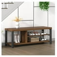 thumbnail image 5 of Entryway Shoe Bench, Modern Wood Shoe Storage for Hallway, Industrial Indoor Shoe Rack Seat, Rustic Walnut, 47 Inch, 5 of 9