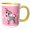 Yellow/White, variant on 3drose, Cute Italian Greyhound Grey Pink Pawprint Background, 11oz Two-tone Yellow Mug